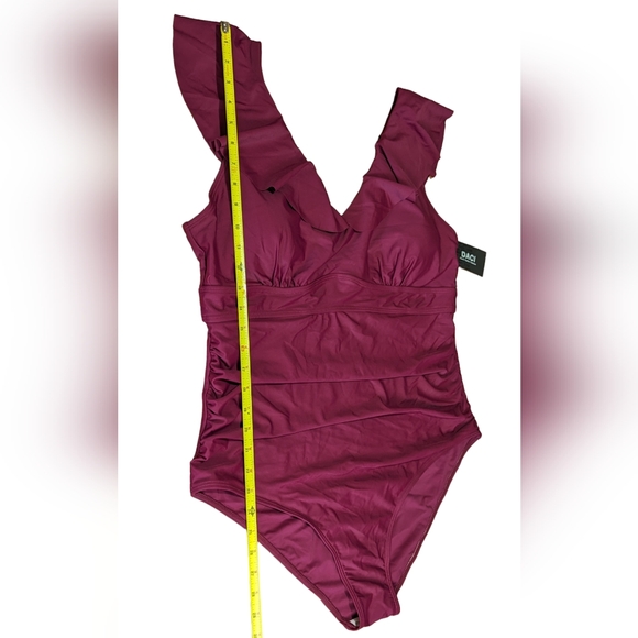 Burgundy Maroon Frill Sleeve One Piece Plus Size 20W NWT - Picture 7 of 8